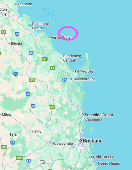 Map showing where Lady Elliot Island is relative to Brisbane